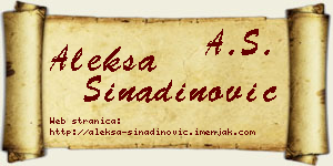 Aleksa Sinadinović vizit kartica